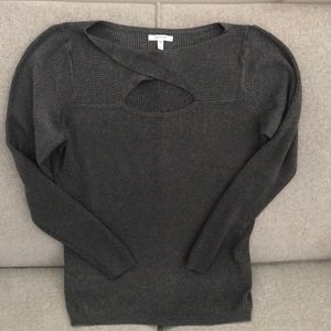 Ribbed knit keyhole sweater